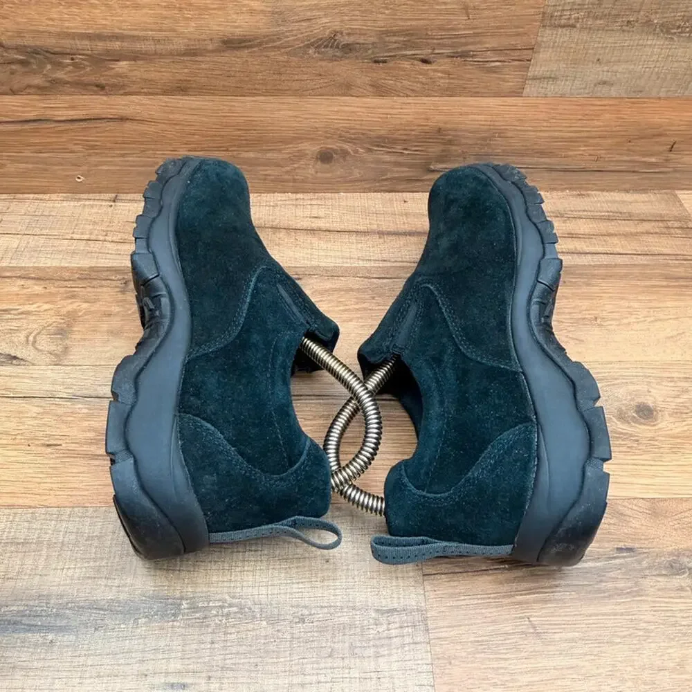 LL Bean Size 8 Women Black Suede Slip On Clog Shoes